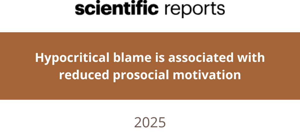November 2025 – New paper in Nature Scientific Reports: Contreras-Huerta on the motivational roots of moral hypocrisy